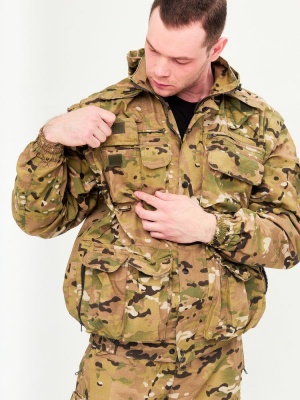 Костюм для рыбалки мужской летний (куртка-жилет+брюки-шорты) "Хищник" кмф "Мультикам"