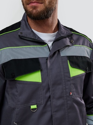 Костюм рабочий Ховард-1 IMP (тк.Смесовая,240) брюки, т.серый/черный/лимонный