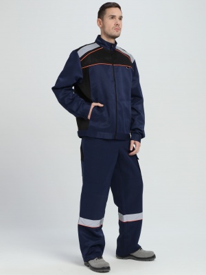 Костюм Практик  (тк.Смесовая,210) п/к, т.синий/черный, СОП