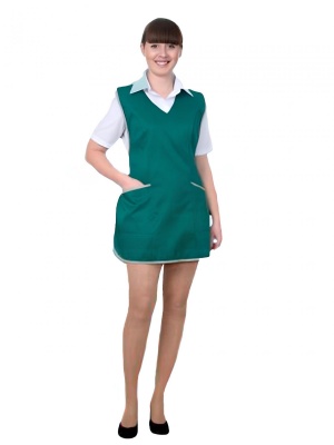 Фартук-сарафан женский, зеленый, ткань ТиСи