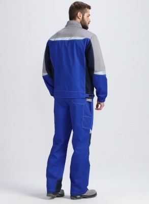Костюм рабочий Формула (тк.Смесовая,240) брюки, васильковый/т.синий/серый