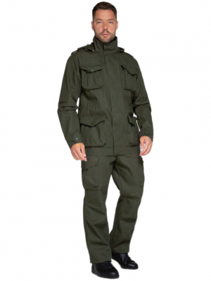 Костюм мужской "Капрал" летний тк. Канвас (100% хлопок) цв.серо-оливковый