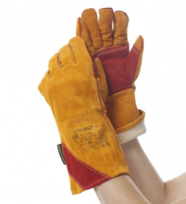 Краги спилковые усиленные "STRONG" р.11