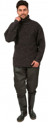 Свитер для рыбака из шерсти с акрилом, серый