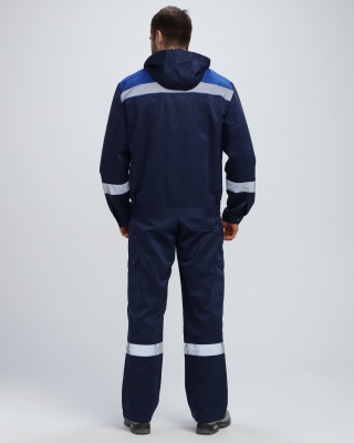 Костюм рабочий Титан СОП с капюшоном (тк.Смесовая,210) п/к, т.синий/васильковый
