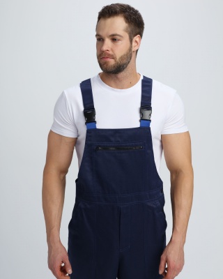 Костюм рабочий Титан СОП с капюшоном (тк.Смесовая,210) п/к, т.синий/васильковый