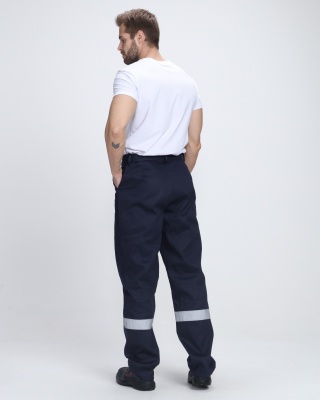 Костюм рабочий Производственник СОП (тк.Саржа,230) брюки, т.синий/васильковый