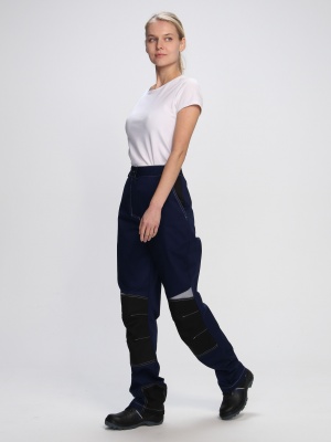 Костюм рабочий женский Формула-1 (тк.Смесовая,240) брюки, т.синий/васильковый/черный