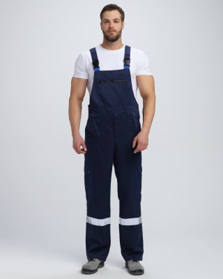 Костюм рабочий Титан СОП с капюшоном (тк.Смесовая,210) п/к, т.синий/васильковый