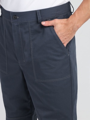 Костюм рабочий с брюками Бриготек-1 (тк.Смесовая,260), 60% хлопка, т.серый/оранжевый