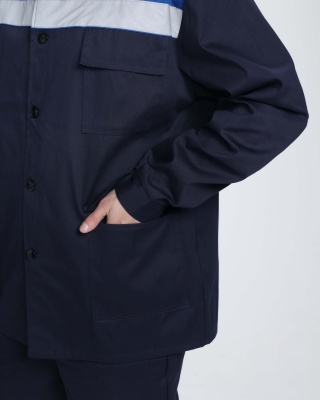 Костюм рабочий Производственник СОП (тк.Саржа,230) брюки, т.синий/васильковый