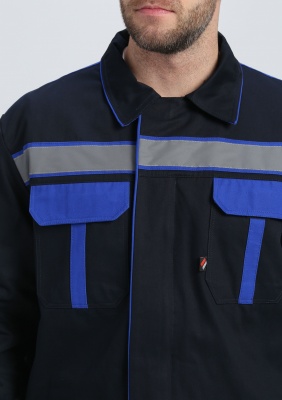 Костюм рабочий ИТР СОП UZ (тк.Саржа,250) брюки, т.синий/васильковый