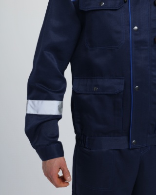 Костюм рабочий Титан СОП с капюшоном (тк.Смесовая,210) п/к, т.синий/васильковый