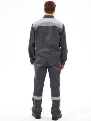 Костюм рабочий Липецк-1 CH с брюками (тк.Смесовая,280, хлопок 65%), т.серый/св.серый