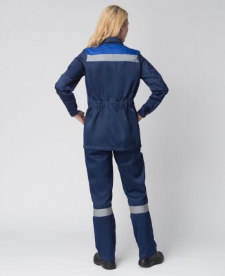 Костюм рабочий женский Весна-1 (тк.Смесовая,210) брюки, т.синий/васильковый