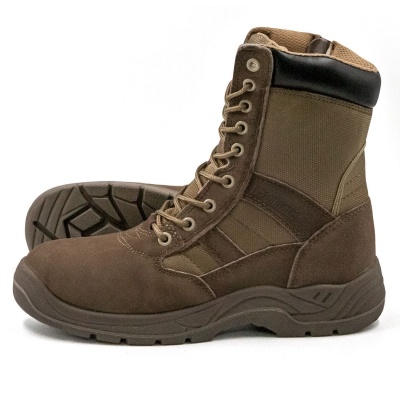 Ботинки рабочие (берцы) 5219 из натуральной замши цвета хаки на ПУ/ТПУ подошве