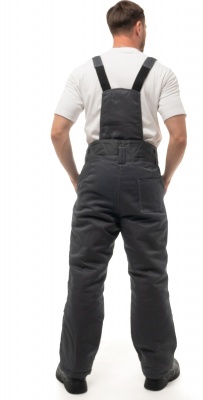 Брюки зимние Фаворит (тк. Смесовая, синтепон) т. серый съемные бретели высокая спинка 