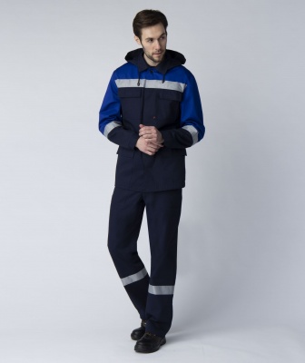 Костюм Антистат (тк.Смесовая,250) п/к, т.синий/васильковый