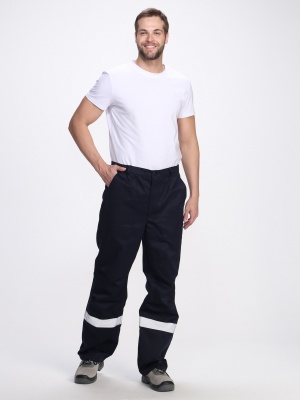 Костюм рабочий Фаворит-1 СОП усиленный IMP (тк.Смесовая,210) брюки, т.синий/васильковый/красный