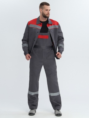 Костюм рабочий Легион-2 с п/к (тк.Смесовая,210), т.серый/красный