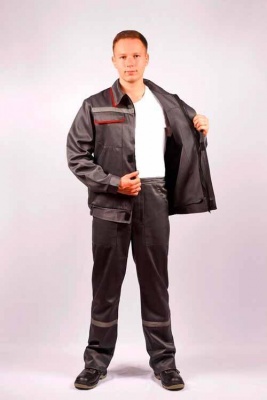 Костюм рабочий ИТР (тк. Смесовая, 260 гр/м2) серый/т. серый