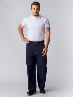 Костюм рабочий  Флагман-Фаворит-1 СОП (тк.Саржа,250) брюки, т.синий/васильковый (арт.87482974)