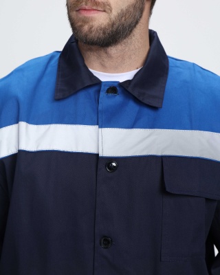 Костюм рабочий Производственник СОП (тк.Саржа,230) брюки, т.синий/васильковый