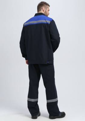 Костюм рабочий ИТР СОП UZ (тк.Саржа,250) брюки, т.синий/васильковый