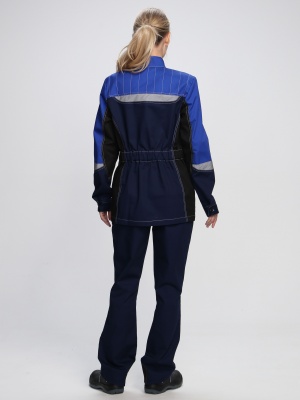 Костюм рабочий женский Формула-1 (тк.Смесовая,240) брюки, т.синий/васильковый/черный