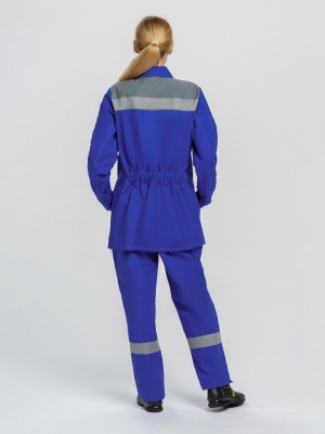 Костюм рабочий женский Смена (тк.Саржа,250) брюки, васильковый/серый