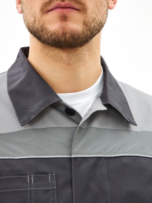 Костюм рабочий Липецк-1 CH с брюками (тк.Смесовая,280, хлопок 65%), т.серый/св.серый