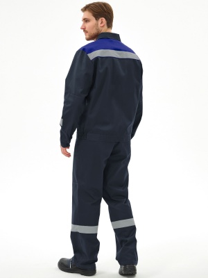 Костюм рабочий Липецк-1 CH с брюками (тк.Смесовая,280, хлопок 65%), т.синий/васильковый