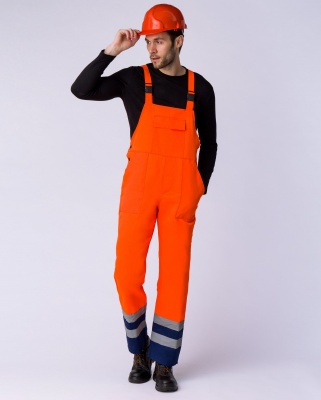 Костюм "Дорожник" с укороченной курткой оранжевый/синий