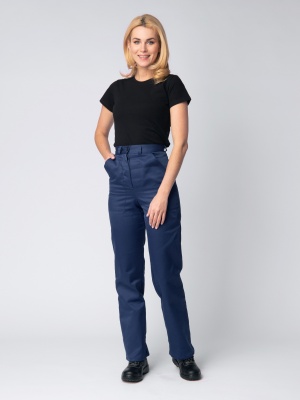 Костюм рабочий женский Передовик (тк.Смесовая,210) брюки, т. синий / васильковый