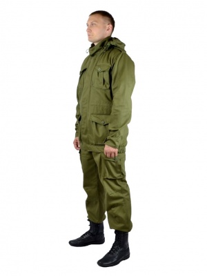 Костюм мужской "Капрал" летний тк. Cаржа (100% хлопок) цв. хаки