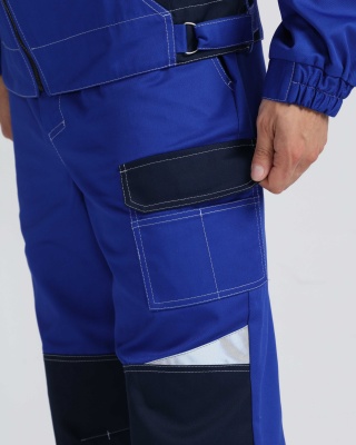 Костюм рабочий Формула (тк.Смесовая,240) брюки, васильковый/т.синий/серый