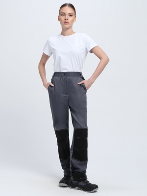 Костюм рабочий женский Формула-1 (тк.Смесовая,240) брюки, серый/красный/черный