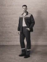 Костюм рабочий с брюками "Мастер плюс" серый, светло-серый, производство РБ