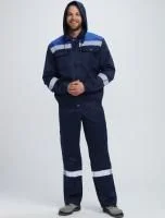 Костюм рабочий Титан СОП с капюшоном (тк.Смесовая,210) п/к, т.синий/васильковый