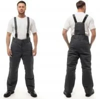 Брюки зимние Фаворит (тк. Смесовая, синтепон) т. серый съемные бретели высокая спинка 