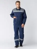 Костюм рабочий Труженик-2 СОП (тк.Смесовая,210) п/к, т.синий/серый