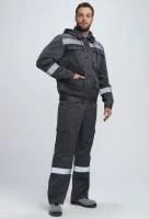 Костюм рабочий Титан СОП с капюшоном (тк.Смесовая,210) п/к, т.серый/св.серый